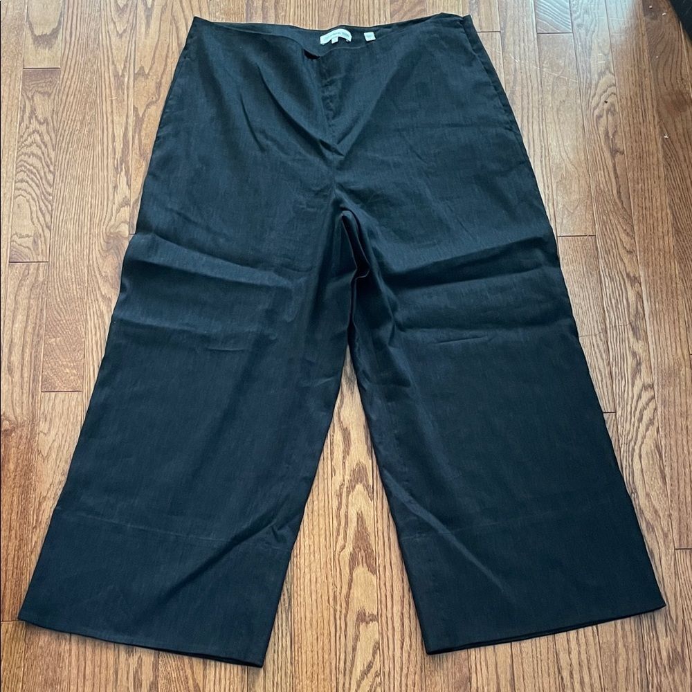 Vince Linen Blend Crop High Waist Wide Leg Pants Women’s Sz 14